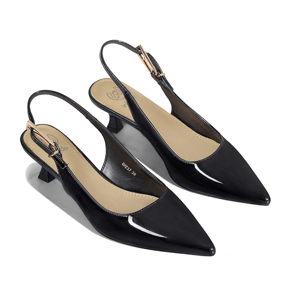 Zapato Taco Talón Abierto Simil Charol Mujer Weide Ghe37 image number 4.0