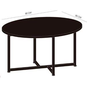 Mesa De Centro Redonda Para Living Con Tope Natural 80cm