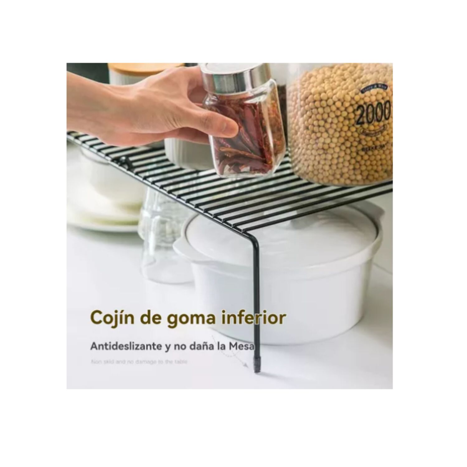 Repisa Extensible De Hierro Apilable Organizador Rack Cocina image number 5.0