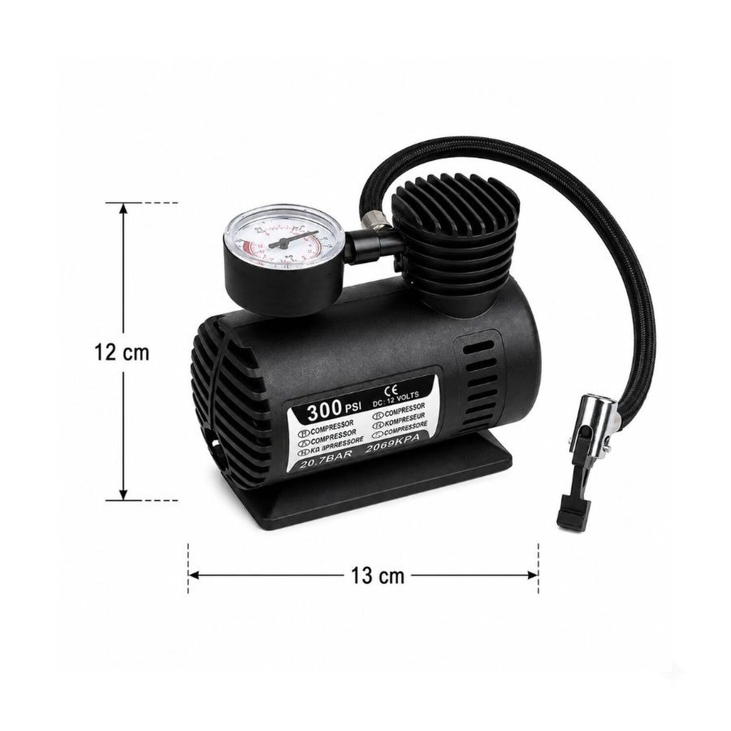 Mini Compresor Aire Portatil 300 Psi Auto Moto Inflador 12v image number 5.0