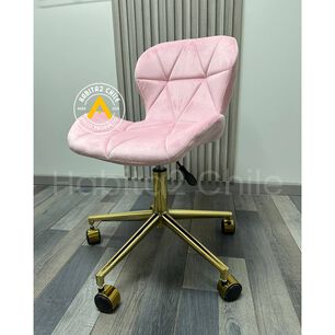 Silla Escritorio Mariposa Felpa Pedestal Dorado