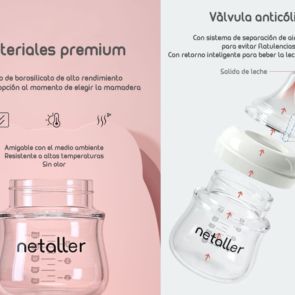 Set 2 Mamaderas Con Protectores 3 Chupetes Caja Lubabycas image number 6.0