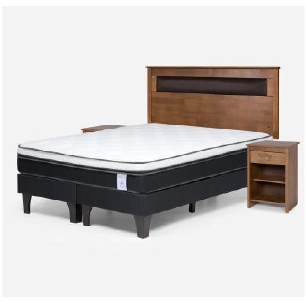 Cama Europea Rosen New Style 6 / 2 Plazas / Base Dividida + Set De Maderas image number 9.0