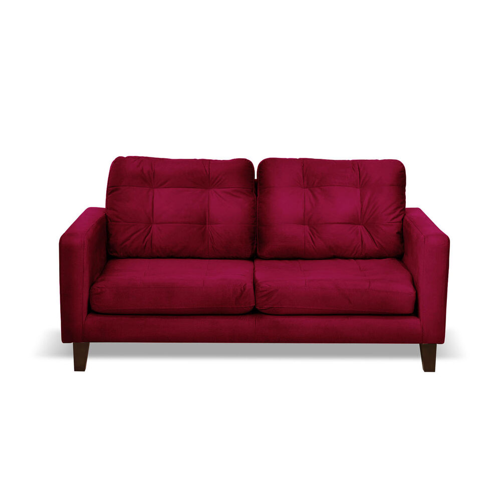 Sofa Napoles 2 Cuerpos Tela Velvet Burdeo image number 0.0