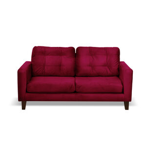 Sofa Napoles 2 Cuerpos Tela Velvet Burdeo