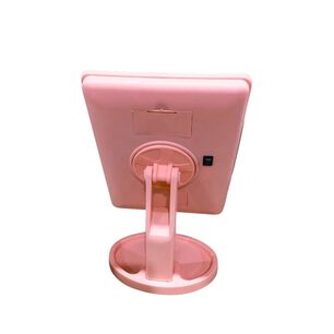 Espejo Pedestal Luces 16 Led A Pila 16cm Dise&ntilde;o Rosa