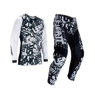Kit Leatt Moto 3.5 Jersey Con Pantal&oacute;n Blanco
