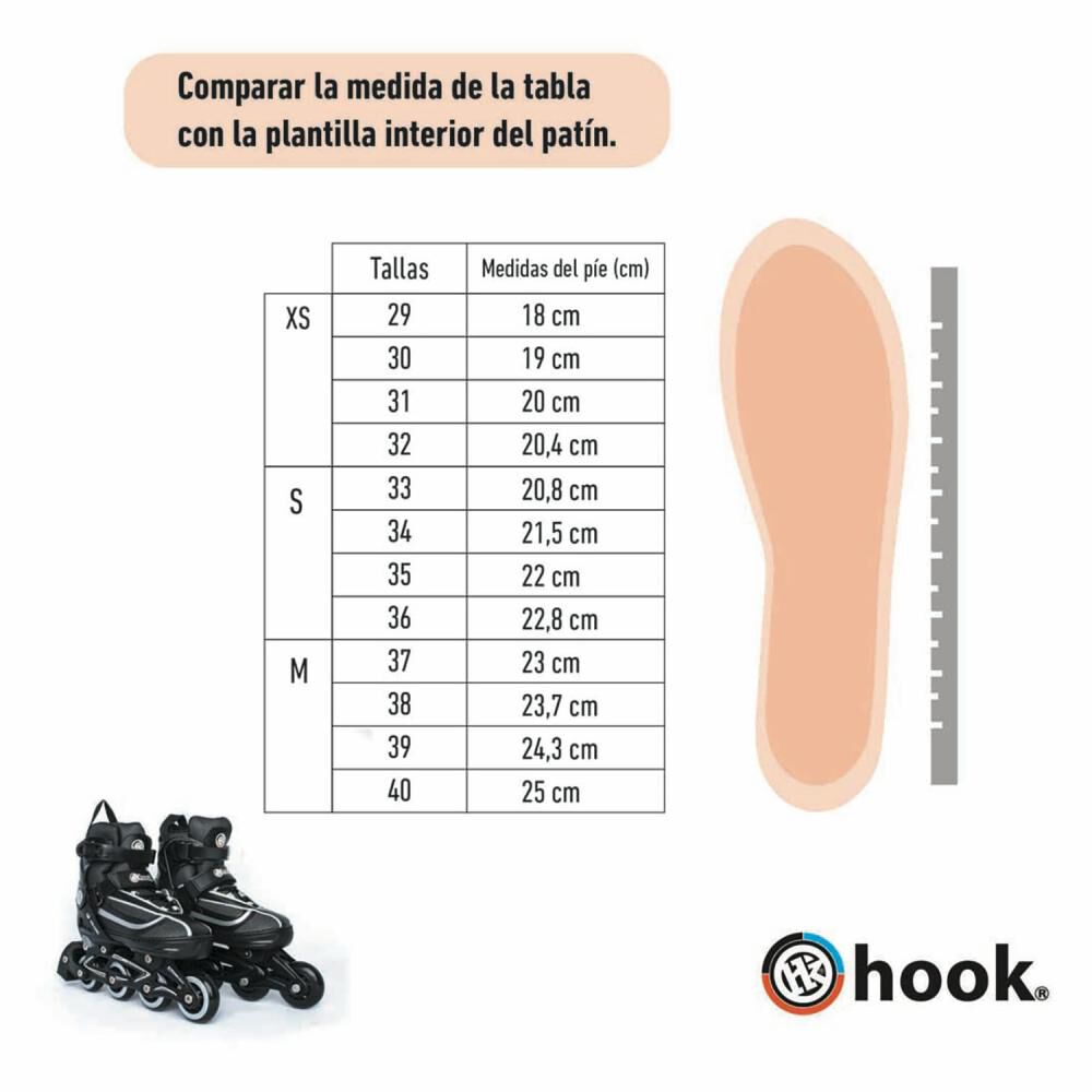 Patines Hook Fitness Negro Xs(29-32) image number 4.0
