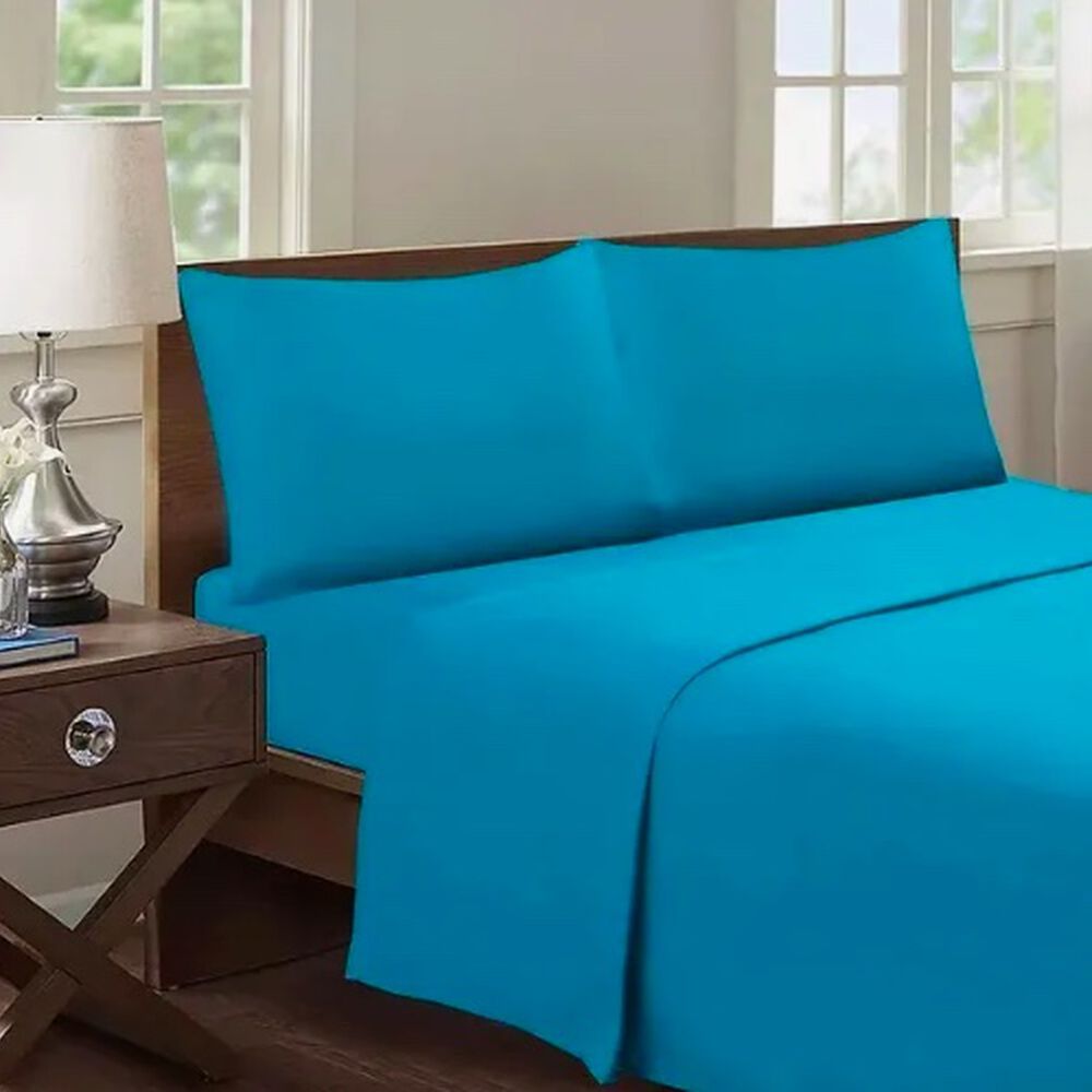 Juego De S&aacute;banas 1.5-188 Hilos Celeste image number 0.0