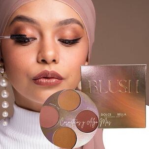 Set De Paleta De De Rubores En Polvo Y Brocha Profesional