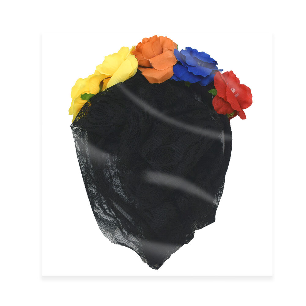 Cintillo Velo Halloween Con Flores 40x18 Cm Big Party image number 0.0