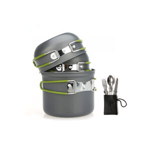 Set Ollas Para Camping De 11 Piezas Con Cocinilla - Ps