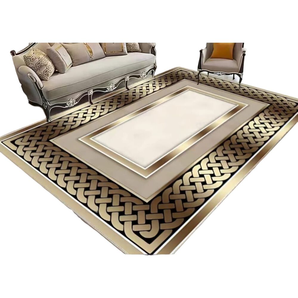 Alfombra Para Living Estampada Medida 180cm X 200cm Antideslizante A3d-19 image number 0.0