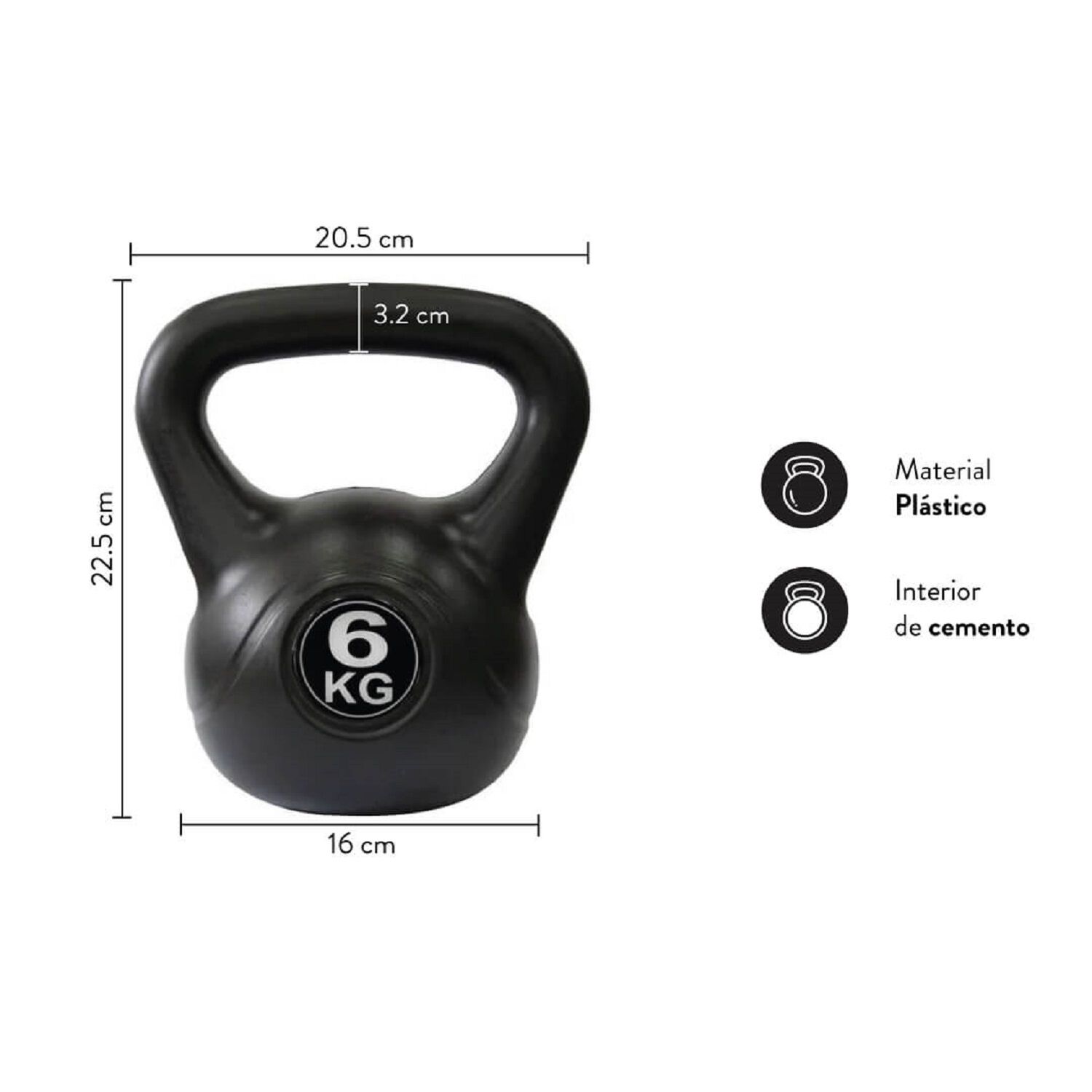 Kettlebell Pesa Rusa 6 Kg image number 1.0