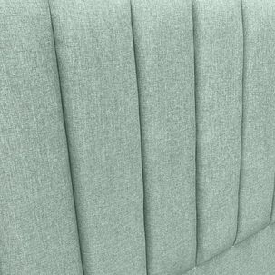 Respaldo De Cama Tubular Vertical Lino Verde Jeans 1 Plaza