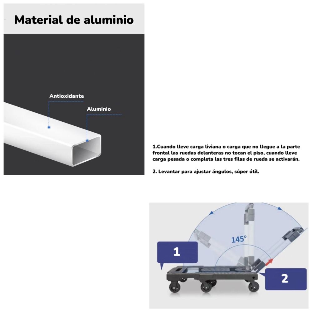Carro De Carga Plegable Expandible Con Accesorios Lubabycas image number 6.0