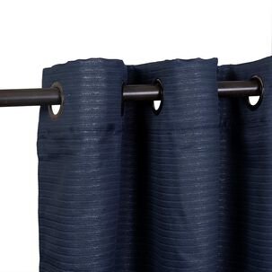 Set Cortina Blackout Emb. 8pzas Arg. 140x220 Azul Marino Frutillar