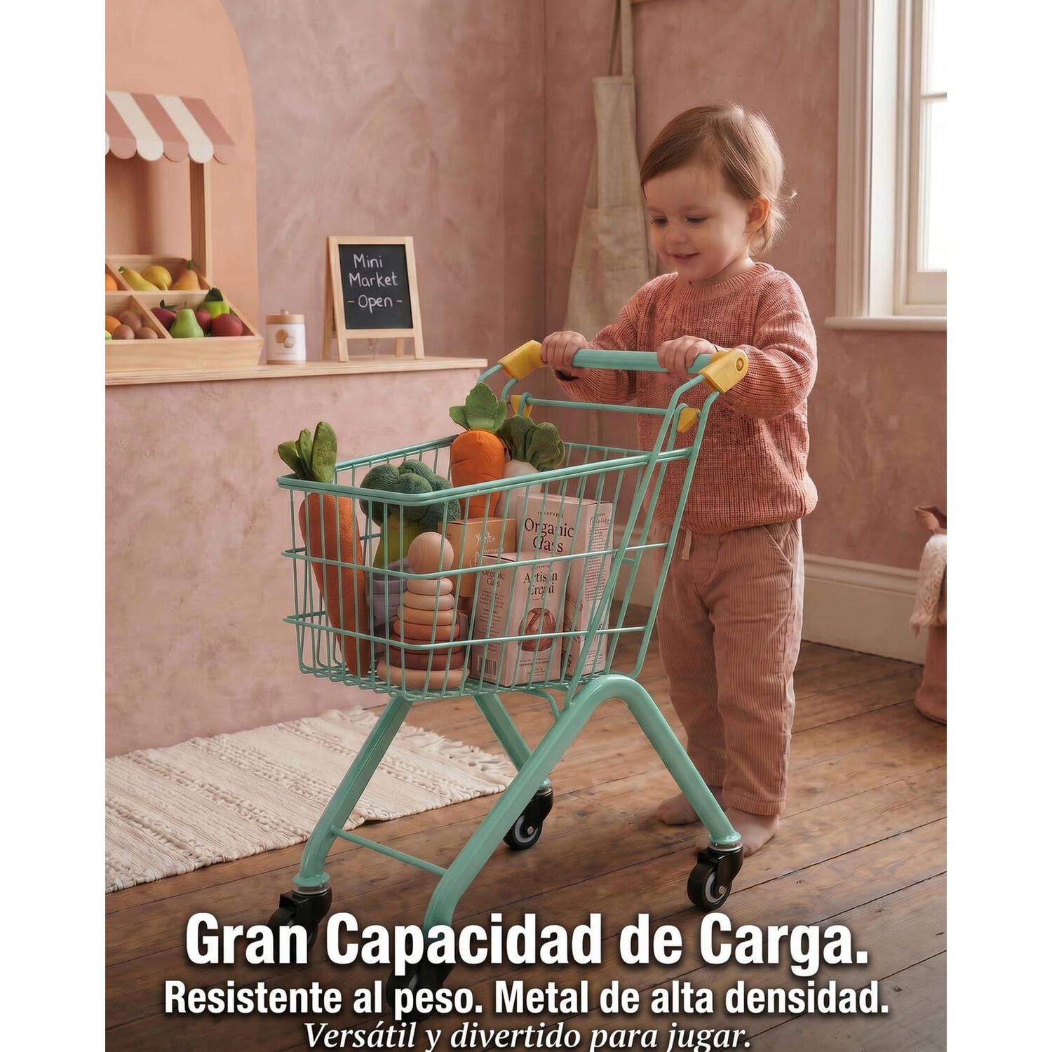 Carro De Supermercado Infantil De Metal Juguete image number 26.0