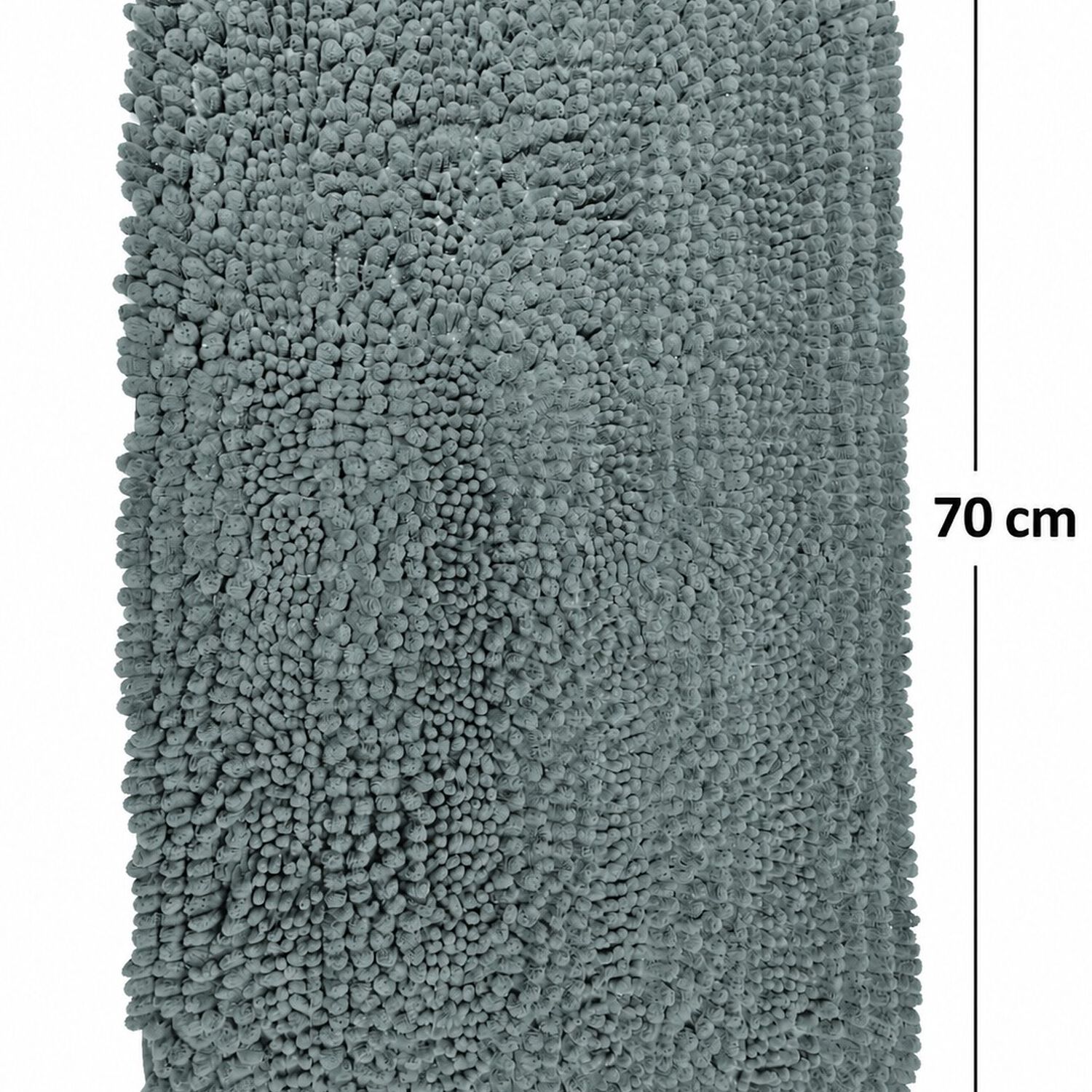 Alfombra De Ba&ntilde;o Gris Verdosa De Chenille 45 70 Cm Absorbente Y Antideslizante image number 5.0