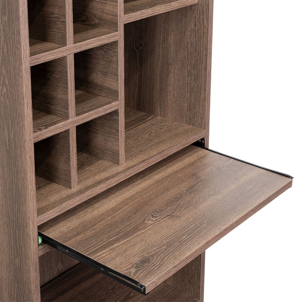 Bar Alto 8 Botelleros Repisa Extensible Café Oscuro 180 Cm X 32 Cm X 51 Cm image number 5.0