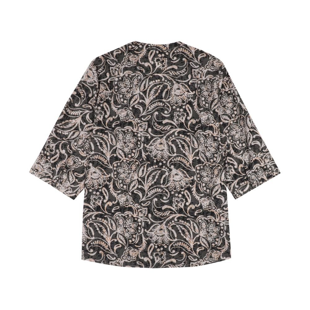 Blusa Full Print Manga 3/4 Roll Up Cuello Mao Mujer Lesage image number 1.0