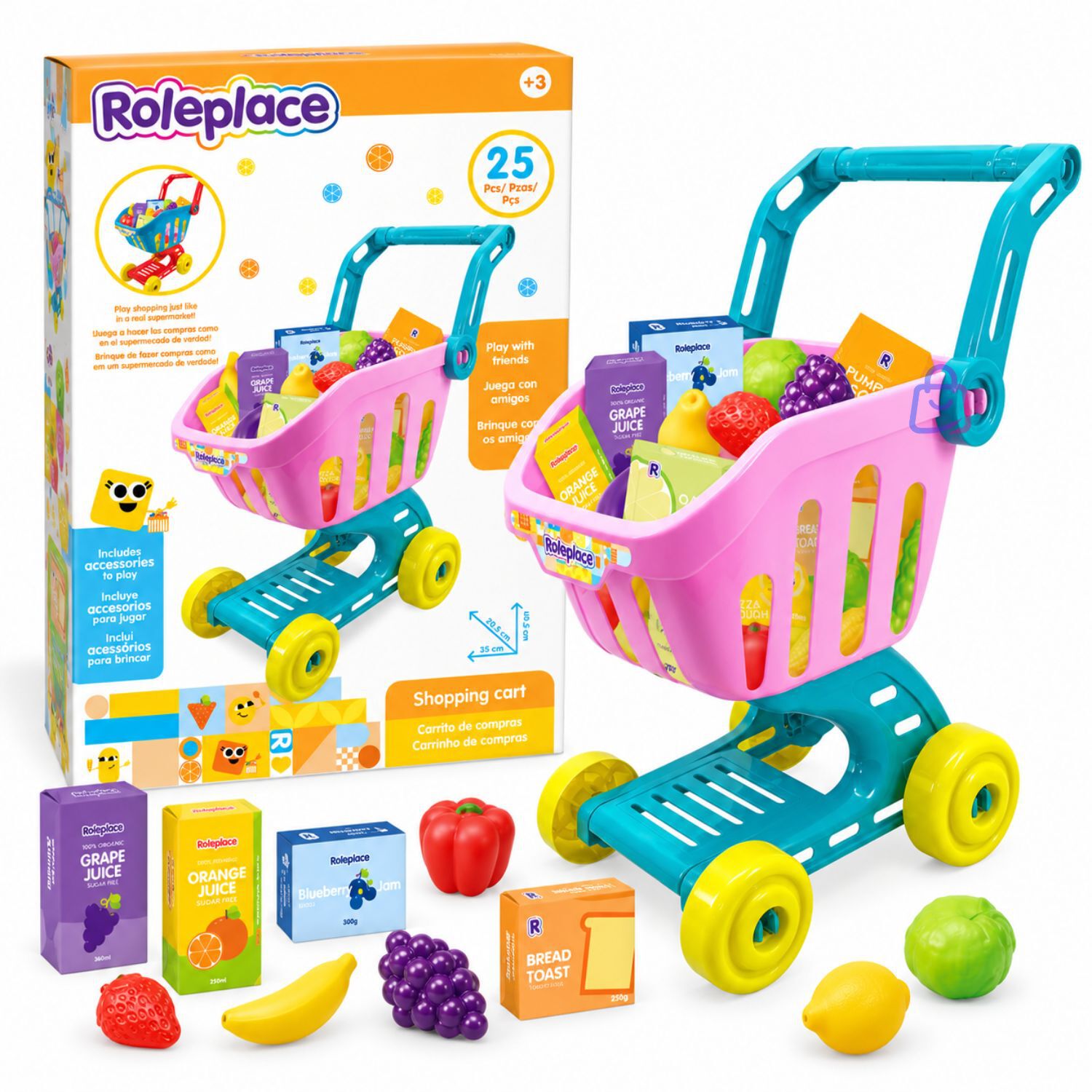 Carrito De Compras Infantil Supermercado 25 Accesorios - Ps image number 2.0