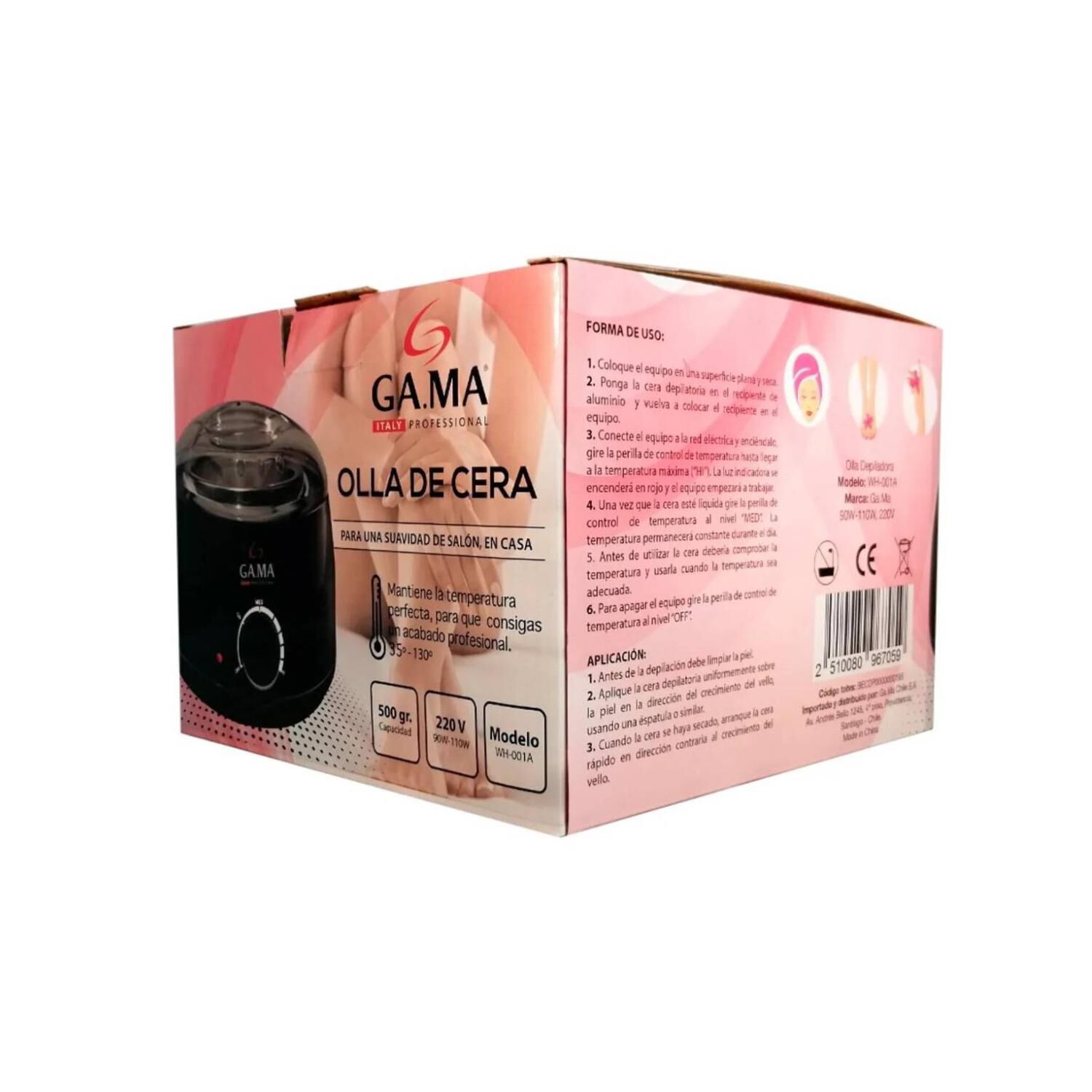 Olla Calentadora De Cera Para Depilacion Negro 500cc Gama image number 2.0