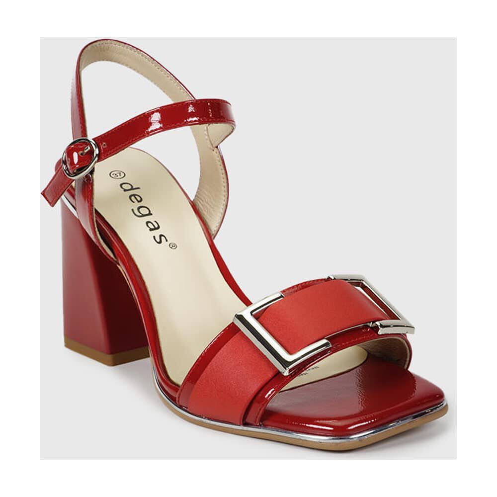 Sandalia Cuero Valeria Rojo image number 4.0