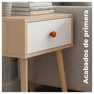 Velador De Madera Con 1 Caj&oacute;n Y Patas Altas 55x40x30 Cm