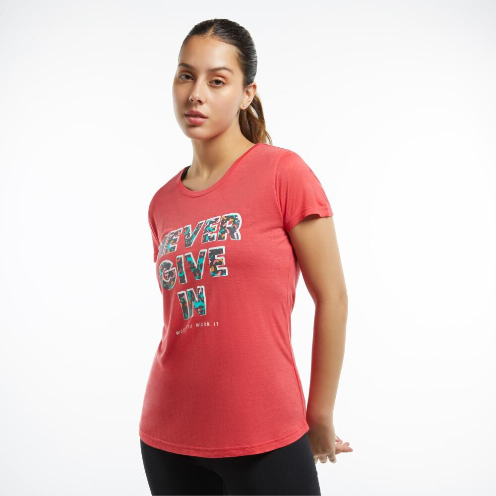 Polera Deportiva Estampado Frontal Manga Corta Mujer Wetland image number 2.0