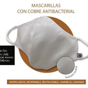 Mascarilla Facial Reutilizable De Cobre Blanco Talla S