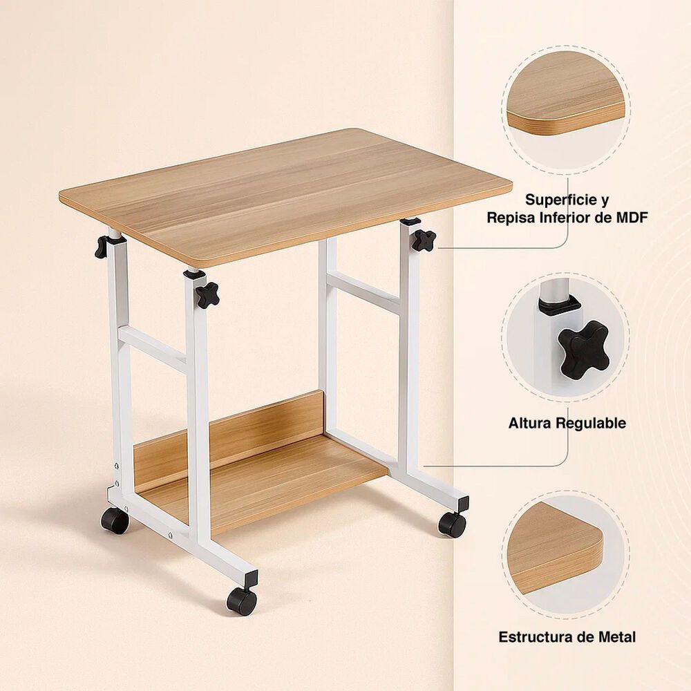 Mesa Escritorio Para Computador Ajustable 2.0 - Roble image number 4.0