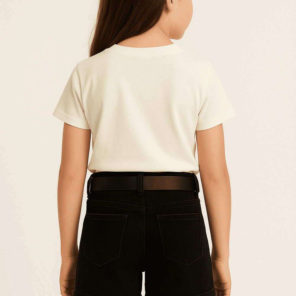 Falda Short Niña Algodón Con Cinturón Negro Kibou image number 2.0