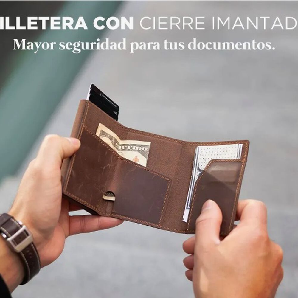Billetera Hombre De Cuero Tarjetero image number 4.0