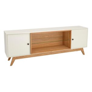 Rack Roca Ulmo 2 Puertas 75" Blanco-canela