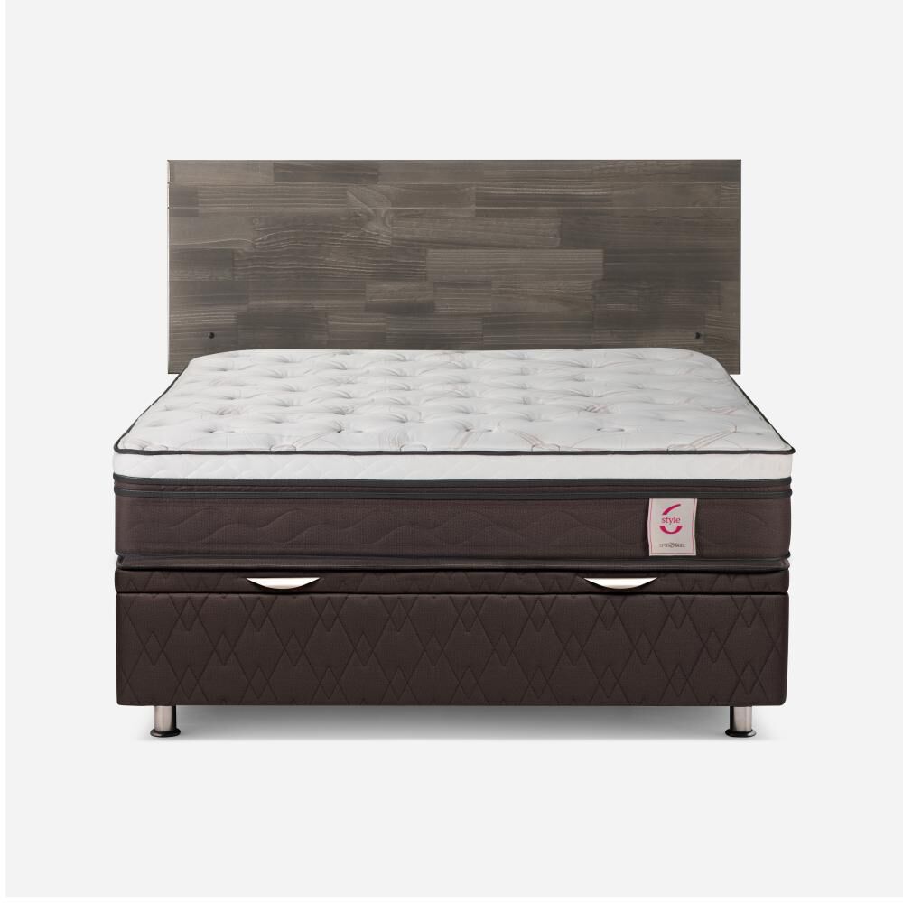 Cama Ba&uacute;l Rosen New Style 6 / 2 Plazas / Base Normal + Respaldo image number 0.0