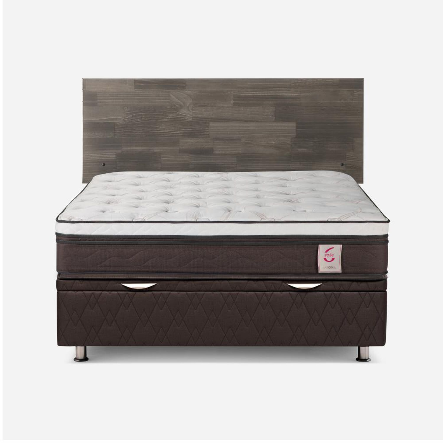 Cama Ba&uacute;l Rosen New Style 6 / 2 Plazas / Base Normal + Respaldo image number 0.0
