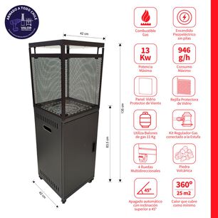 Estufa A Gas Exterior Vulkan Black