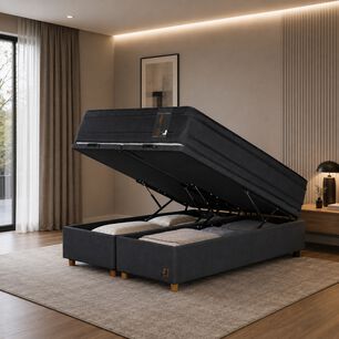 Cama Ba&uacute;l Mons Sauvage / 2 Plazas / Base Dividida