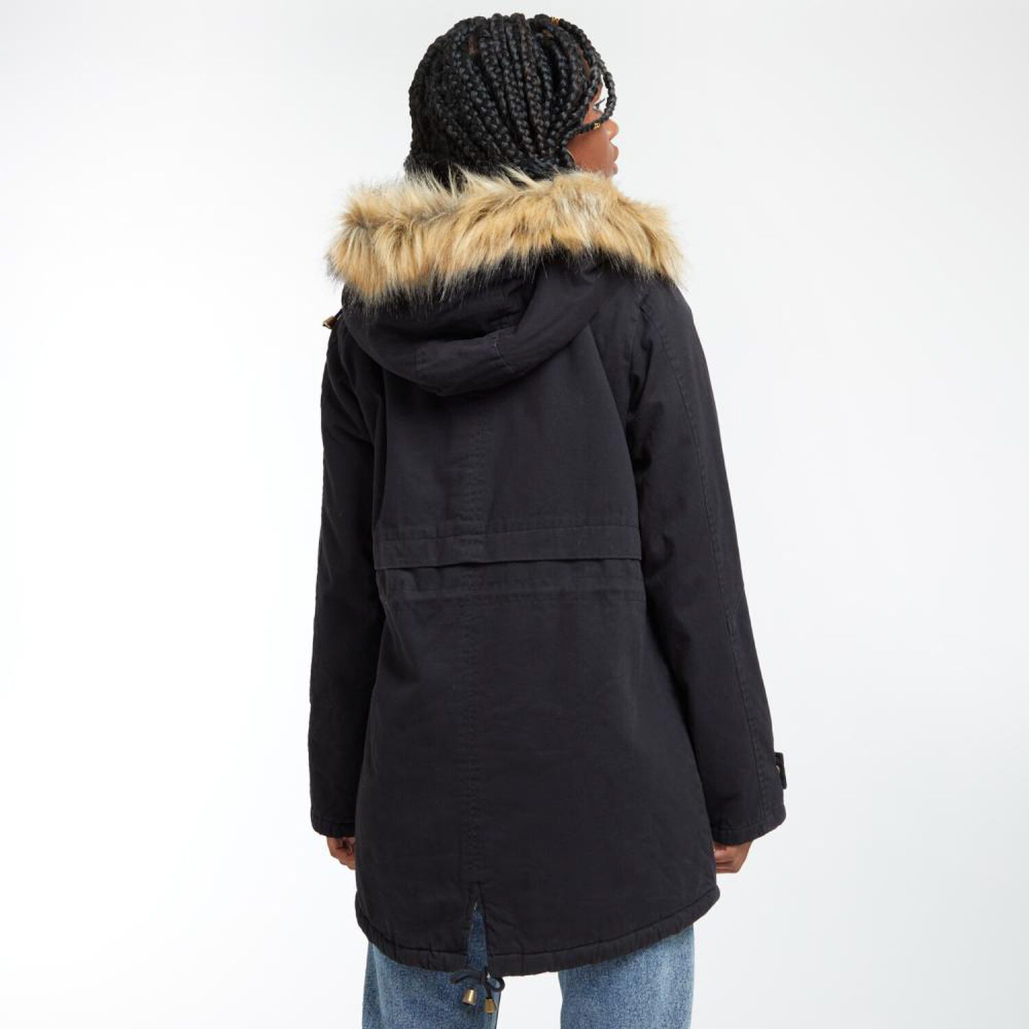 Chaqueta Regular Cuello Alto Con Capucha Con Piel Mujer Rolly Go image number 3.0