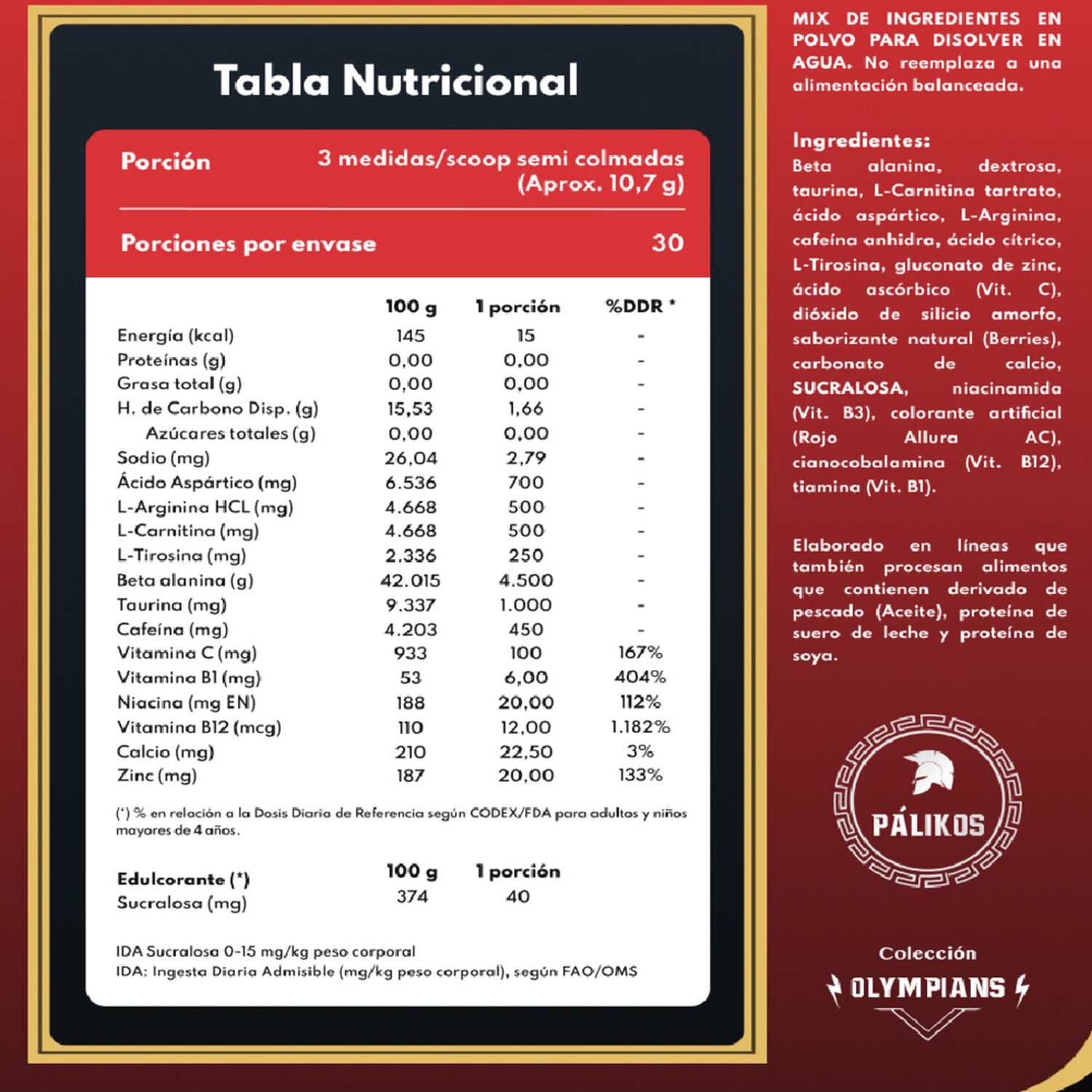 Pack Whey Protein Zeuscomplex 1 Kg + Creatina + Pre Entreno Cookies image number 4.0