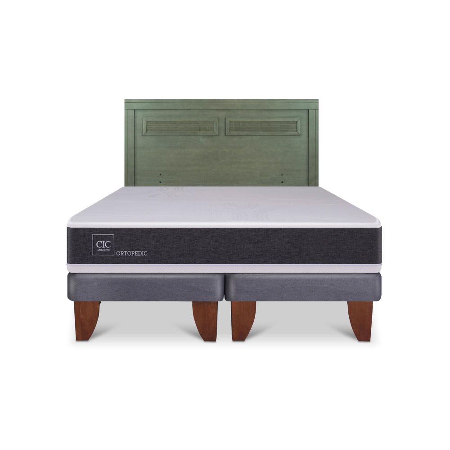 Cama Europea Cic Ortopedic / 2 Plazas / Base Dividida + Respaldo image number 0.0