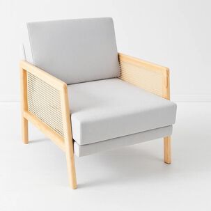 Sillon Madera Rattan Harmony - Gris