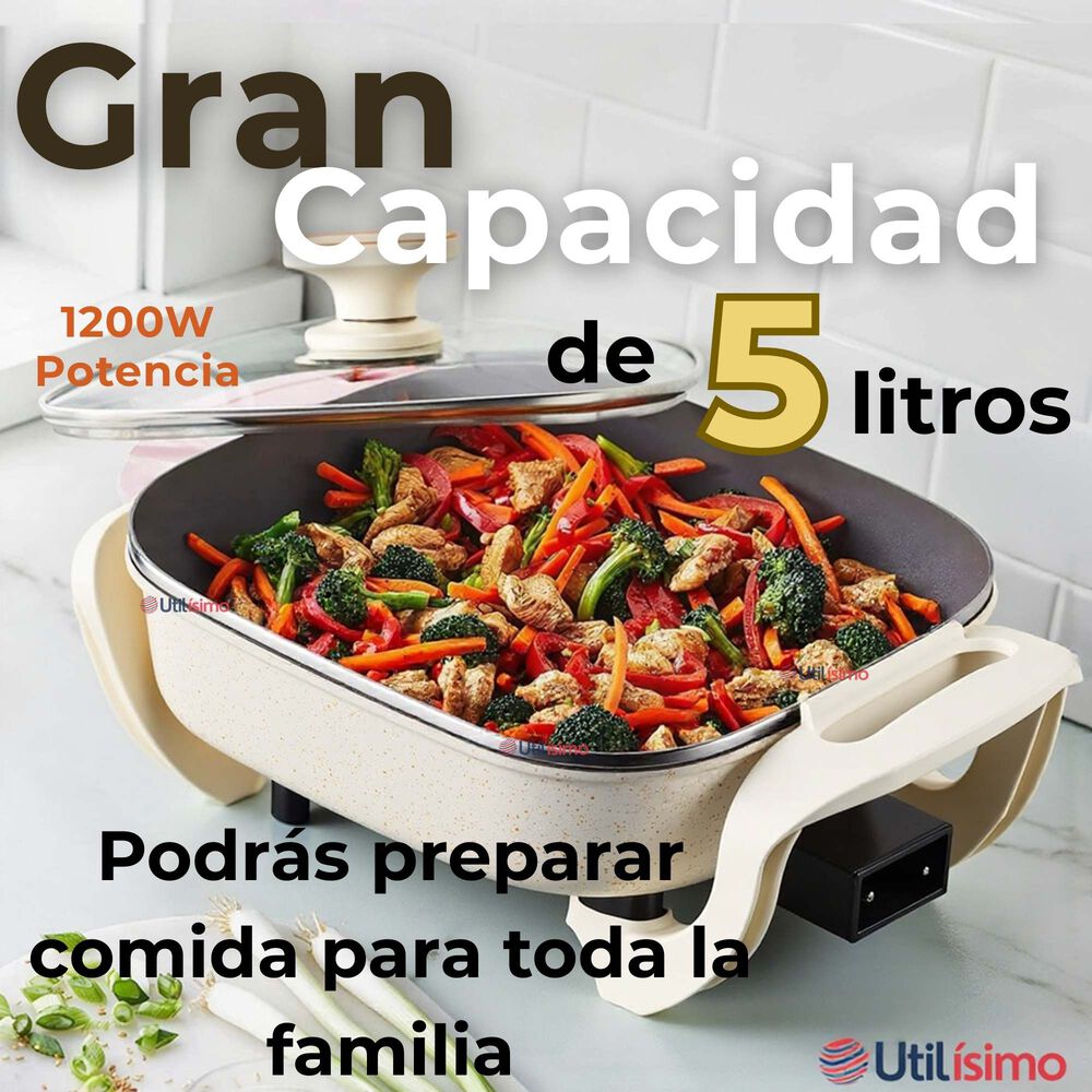 Sartén Eléctrico Antiadherente Multifuncional 5 Litros 1200w De Potencia image number 3.0