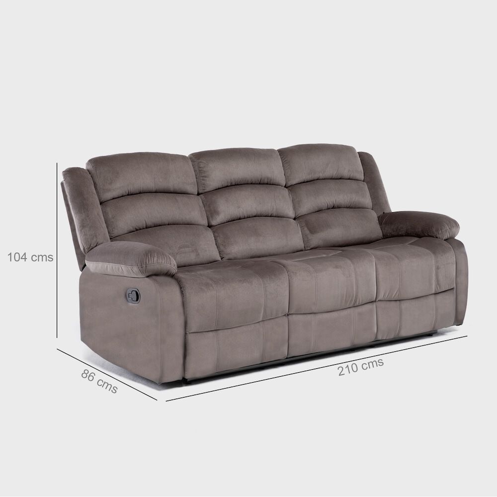 Sof&aacute; 3 Cuerpos Reclinable Moderno New Martell image number 2.0