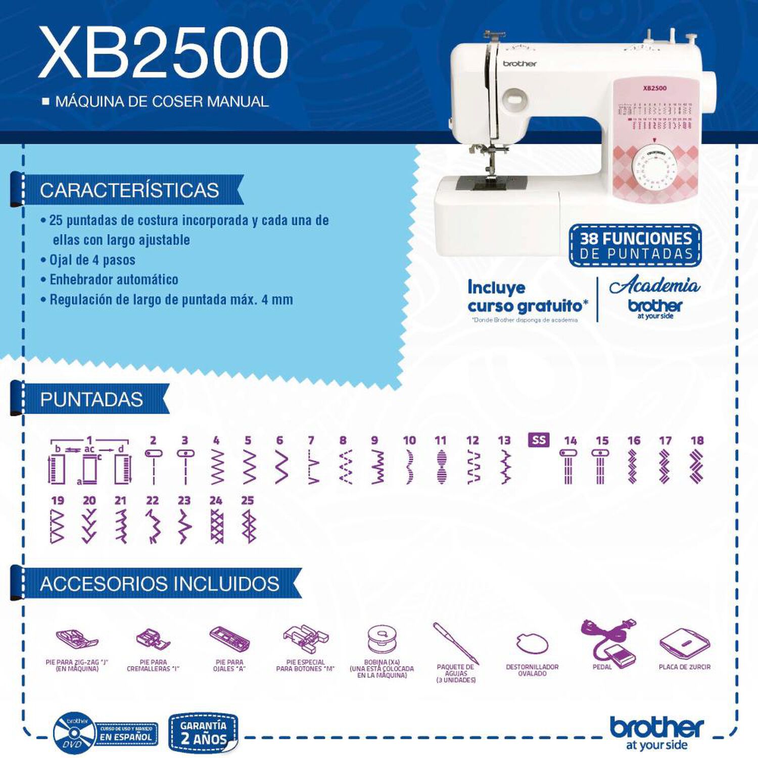 M&aacute;quina de Coser Brother XB2500 image number 3.0
