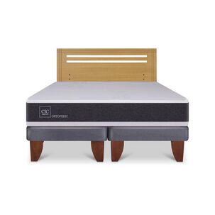 Cama Europea Cic Ortopedic / 2 Plazas / Base Dividida + Respaldo
