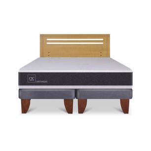 Cama Europea Cic Ortopedic / 2 Plazas / Base Dividida + Respaldo