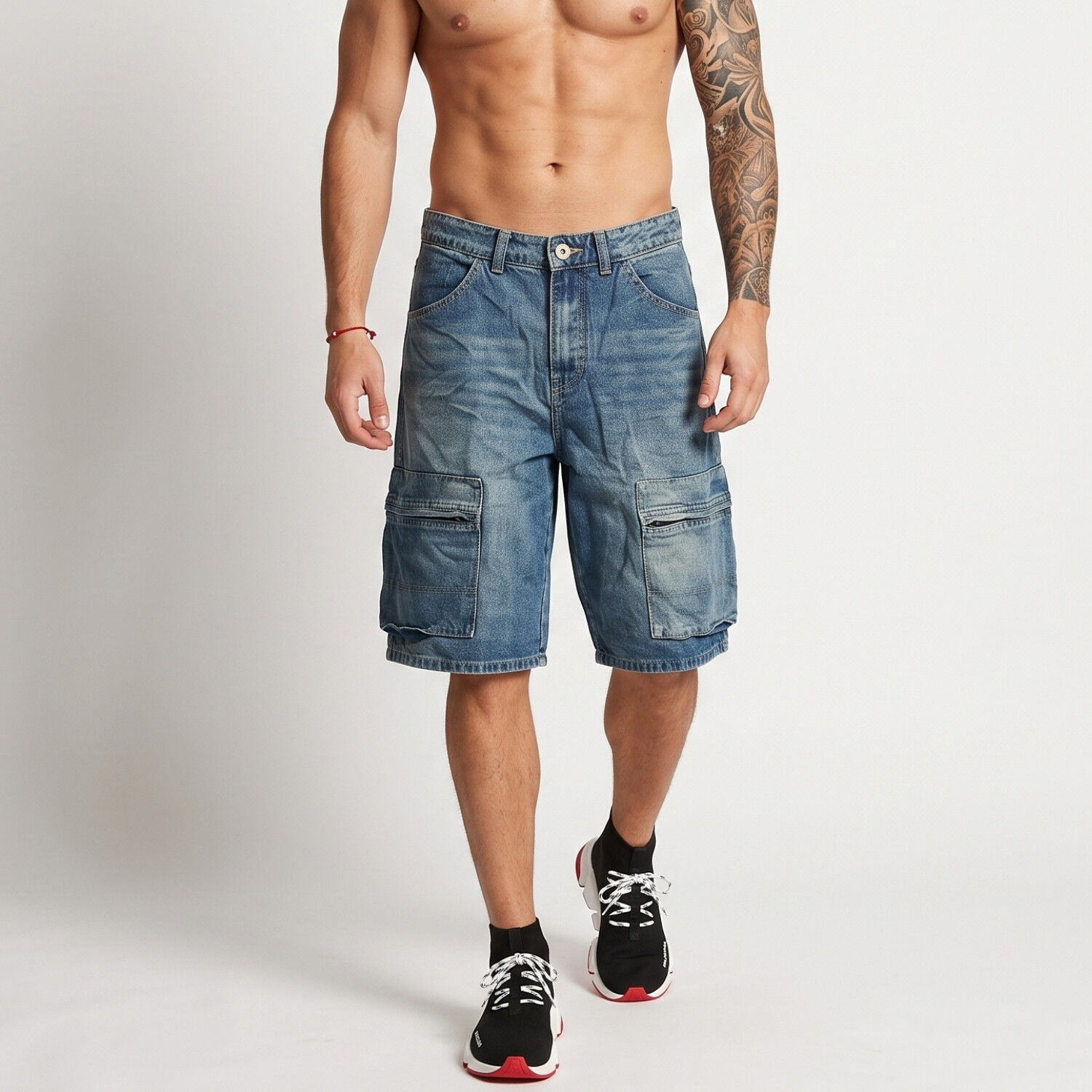 Short Bermuda Denim Cargo Relaxed Fit Hombre Hawai image number 0.0