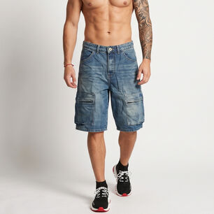 Short Bermuda Denim Cargo Relaxed Fit Hombre Hawai